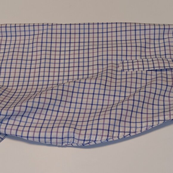 Ralph Lauren Mens Tall Fit 22- 36/37 Blue White Plaid Check Button Down LS Shirt - Picture 8 of 10